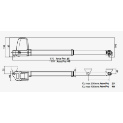KIT MOTOR PUJOL ARCO PRO 25 PARA PUERTA BATIENTE 2 HOJAS DE HASTA 2,5 METROS